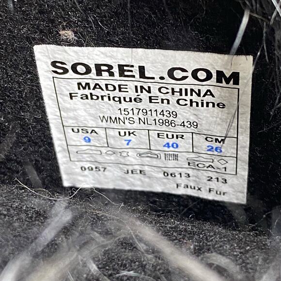 Sorel Women's Joan Of Arctic Premium Gray Black Winter Boots Size US 9 - Picture 10 of 10